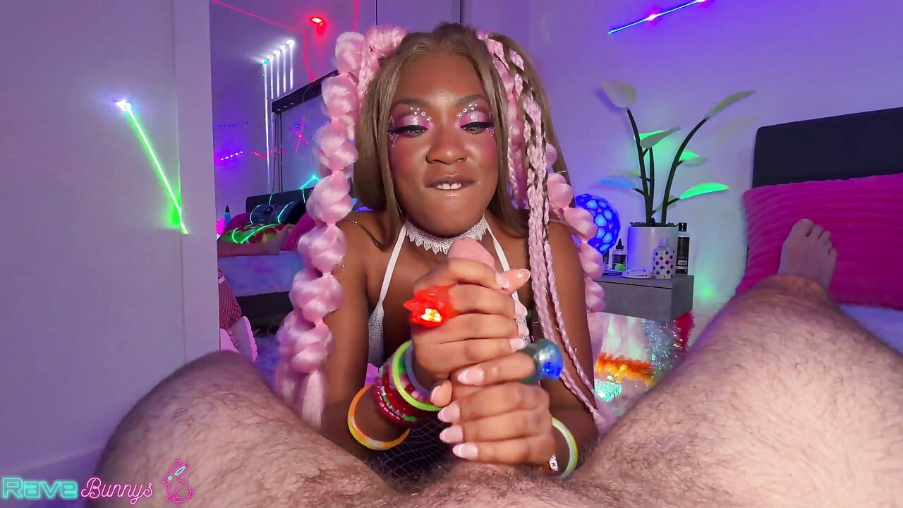 Lana Gee Spins on Command Then Gags on Brian's Cock at the Rave!