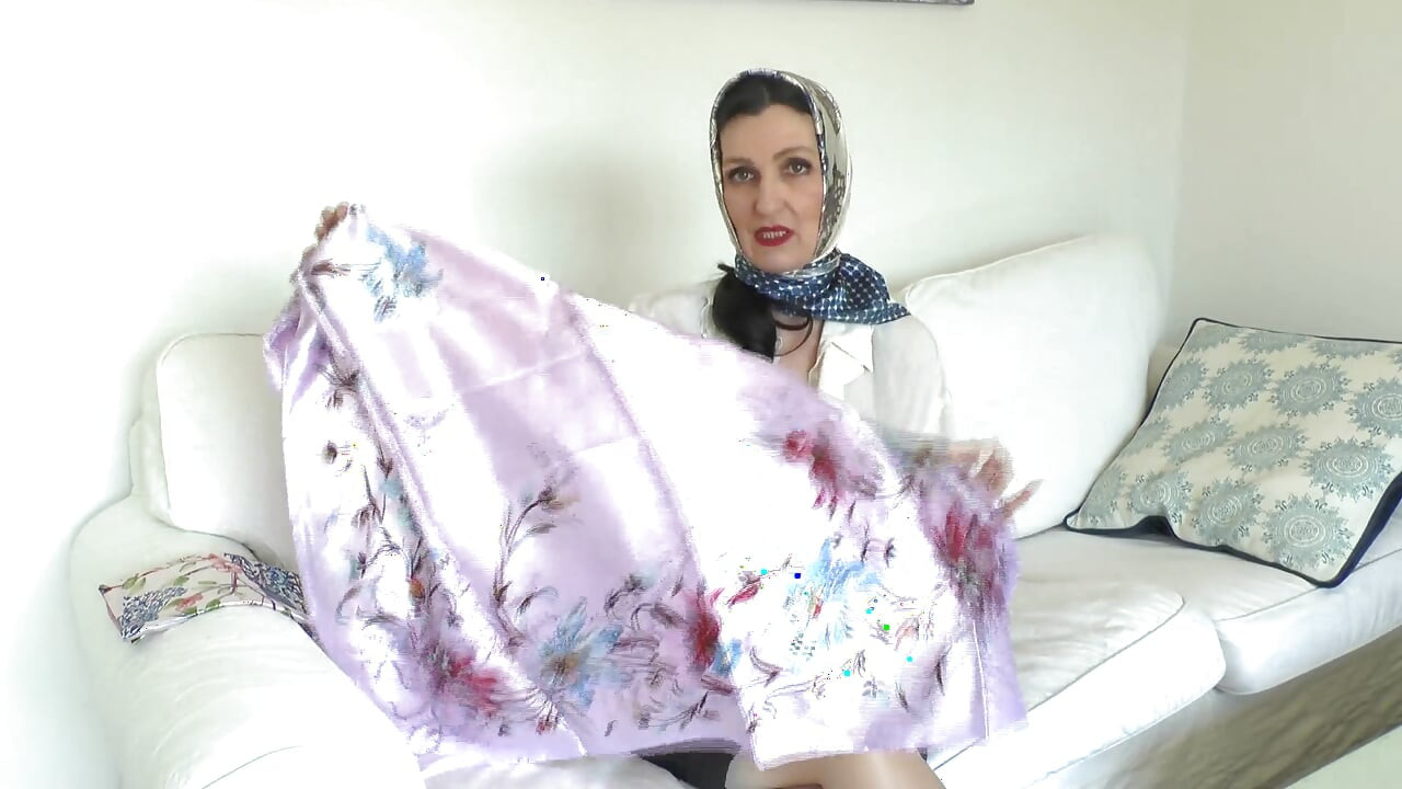 Satin Scarf Lover and Cumming on a Shiny Satin Scarf, Lady Victoria Valente