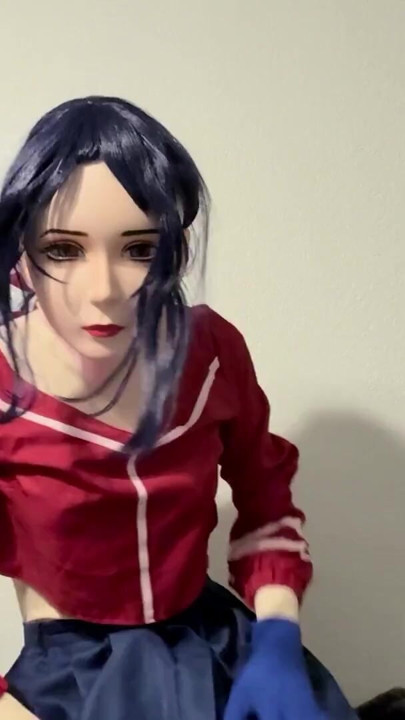 Kigurumi Mask Cosplay Masturbating and Estim | Clip 1