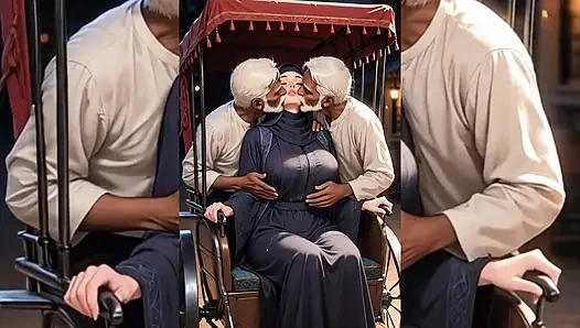 Tesettürlü Müslüman kızlar çirkin şişman edepsiz yaşlı erkekler tarafından aşağılanıyor ve perişan ediliyor - sıkılıyor, öpülüyor, sert sikiliyor bölüm 2