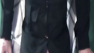I dildo myself in my trendy trench coat to be humiliated