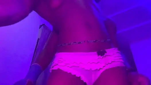 Real Homemade Amateur Sexy Dance With Hot Ebony Teen Grinding Bubble butt on my hard cocK close  up