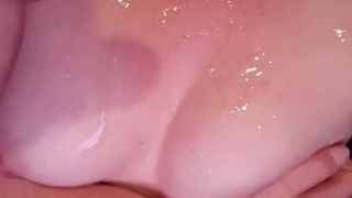 Cumshot on boobs