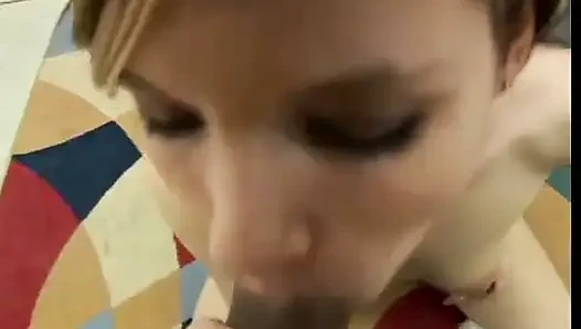 Cock sucking babe sucks dick and gets ass creamed in pink