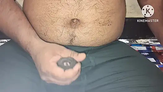 A Indian housewife playing with her husband cock