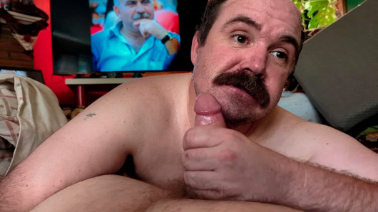 "Man Safari" Sexy bear Rusty Piper jerked by moustache daddy Don K Dick until they decide to fuck the cum out - cornfedMTdads