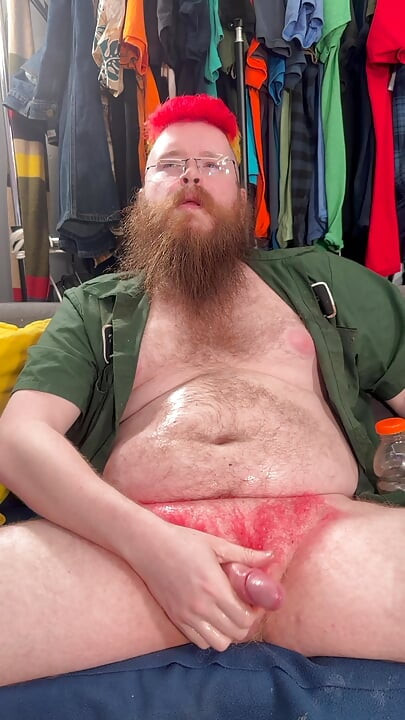 Getting a good long cock stroking session in