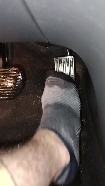 I like to slide my foot on my pedal full of oil