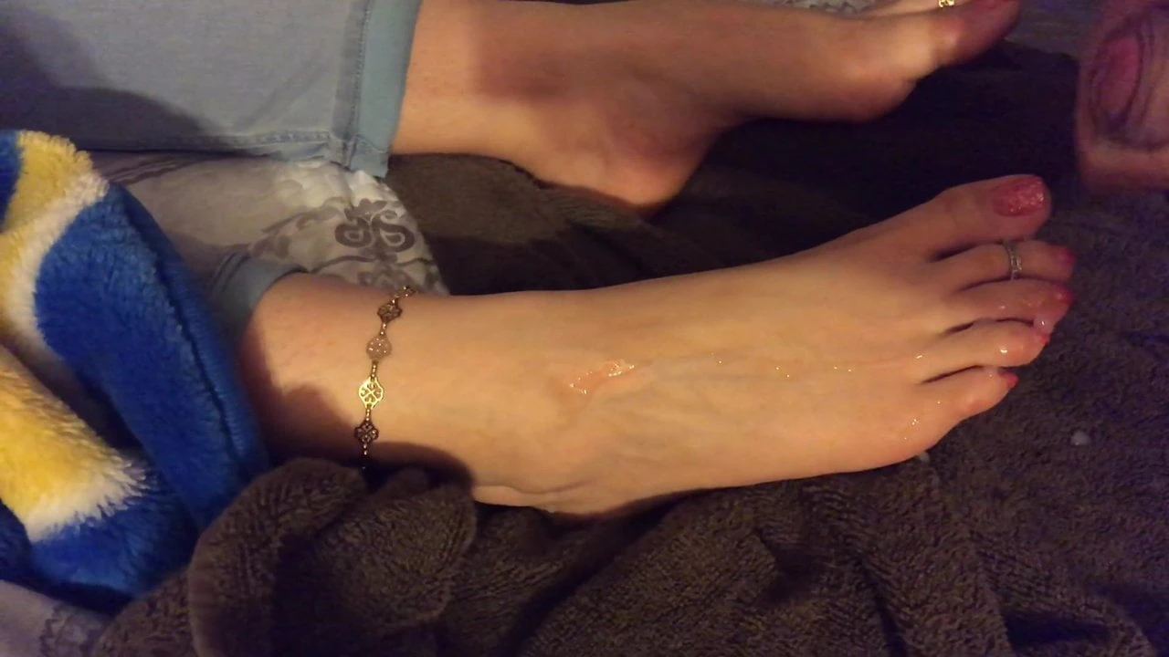 More cum on her feet