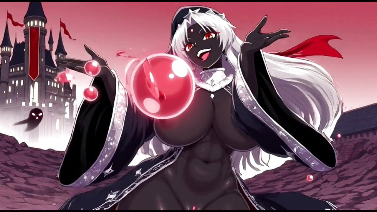 Dark sorcerer girl dance in her castle (Ai animation)