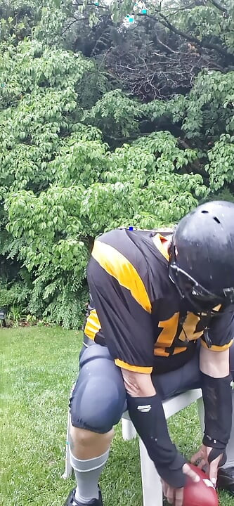 Football jock gets a new training device