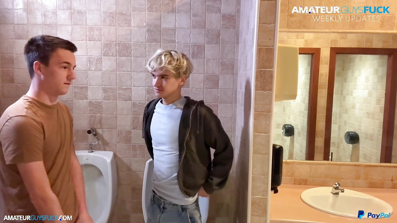 Naughty boys love public bathrooms