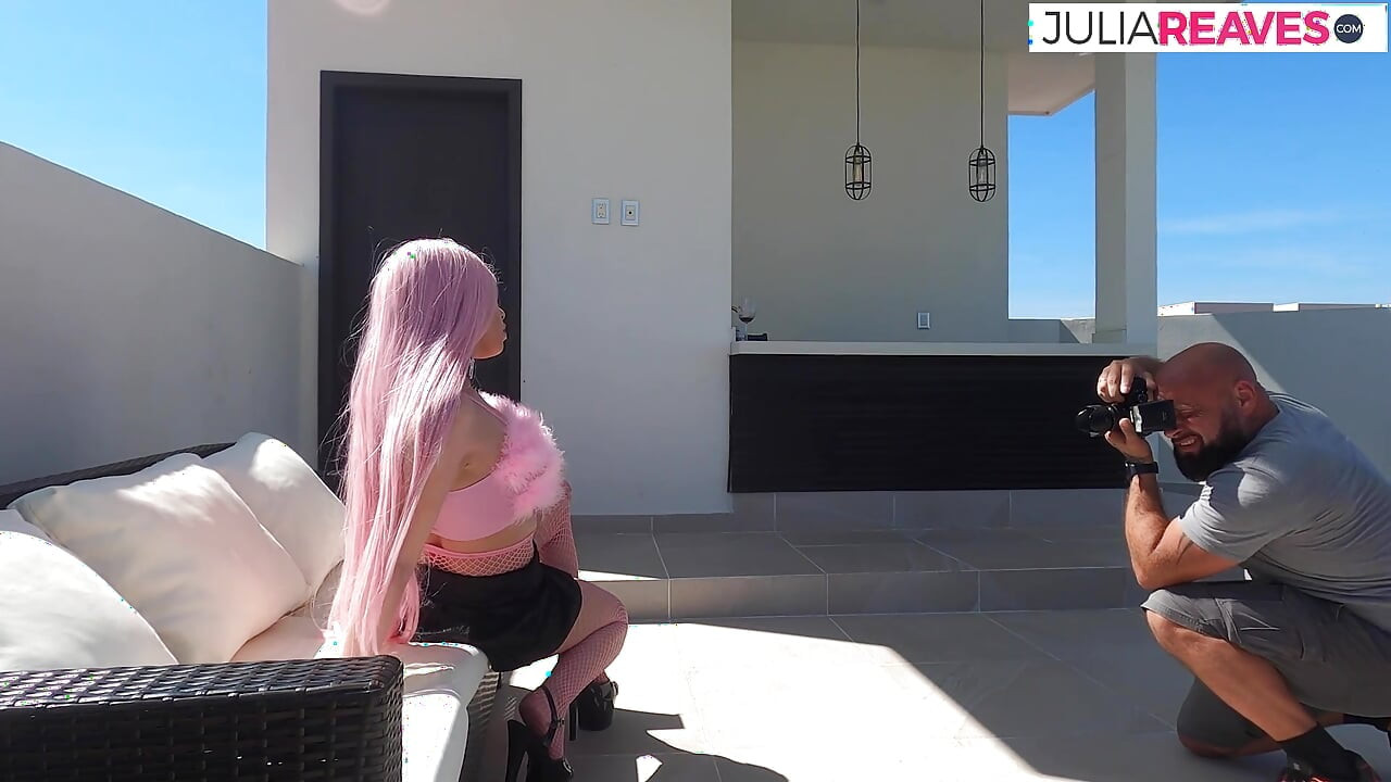 Blonde babe gags on a huge cock then rides it to a mouth cumshot
