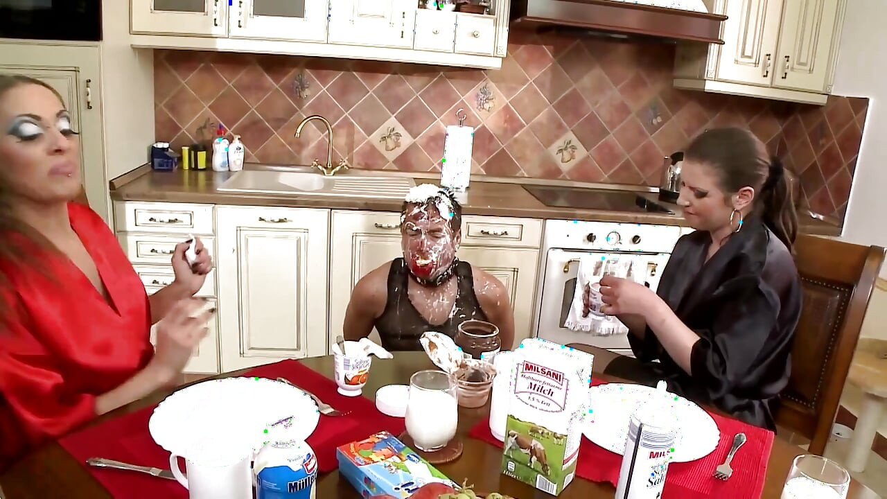 Submissive Slave Covered in Messy Delight