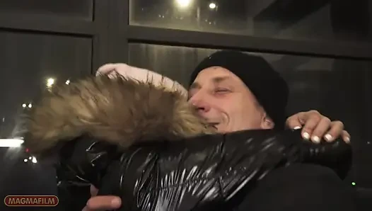 Two Buddies Tow Away a Willing Fucking Toy