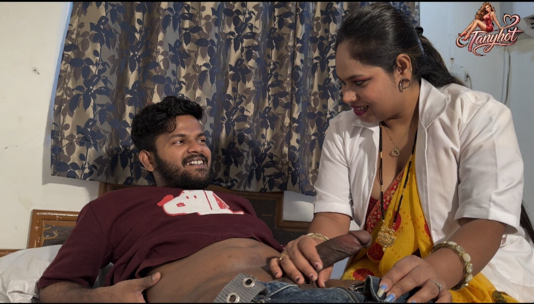 The female doctor took good care of the patient's penis.