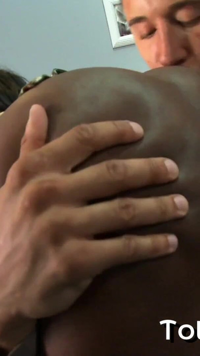 Key moment from "Dark skin girl with a bubble butt sucks some white cock"