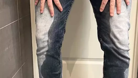 Huge jeans piss