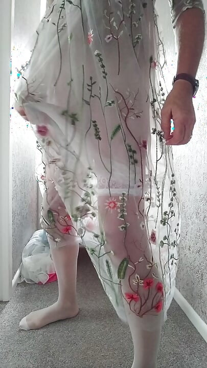 Trying on my transparent lingerie and nighties