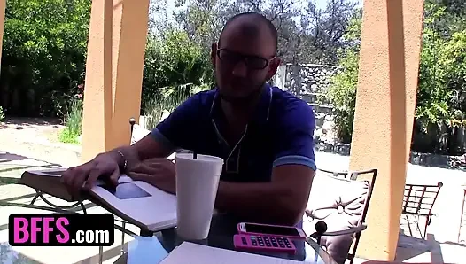 BFFS - Lucky nerd gets to tutor three hot ladies on study group rewarded him with their pussies
