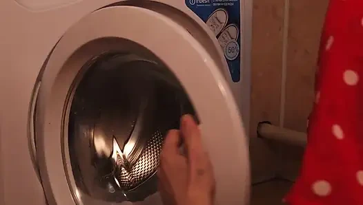 Laundry day. I Caught My Neighbor Jerking Off In The Laundromat And Fucked Her Holes Hard (Amateur Comedy Porn)