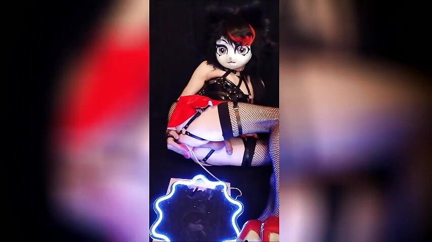 Big glowstick for Kigurumi Furry Nyras ass