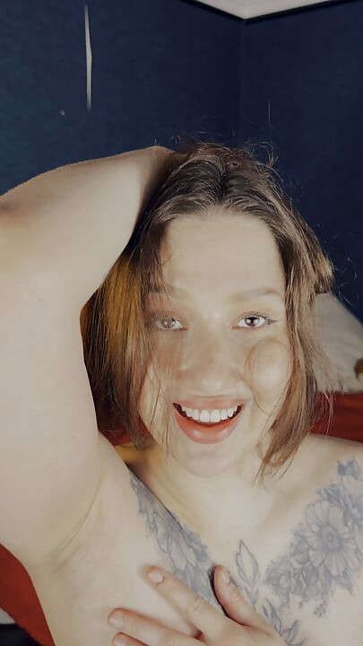 Tattooed Brunette Tease Asian Beauty, Underarm & Cleavage Focus