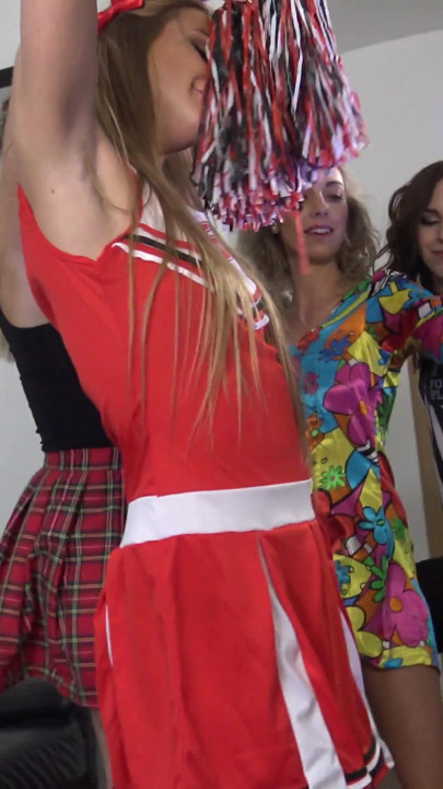 Cheerleader girls and their big asses