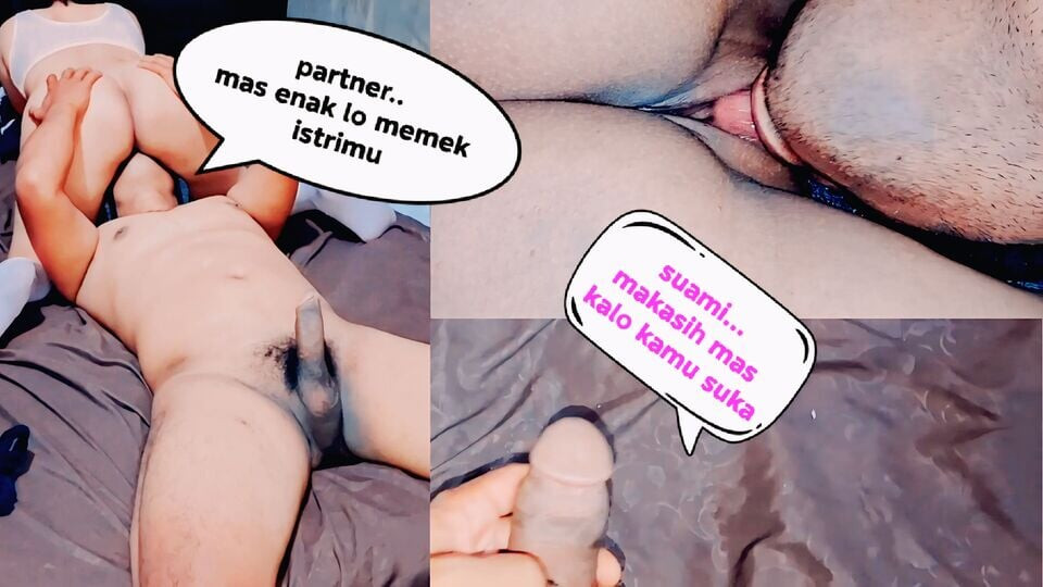 Indonesia threesom. Licking a friend's wife's pussy in front of her husband, while her husband just shuffles his cock and is busy videoin