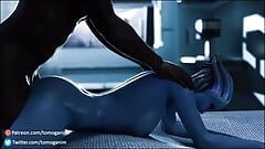 Mass Effect Liara T'soni liebt BBC in ihrer engen blauen Muschi