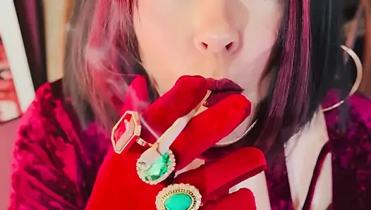 Velvet & Cigarettes! Tina Snua Chain Smoking 2 Cork 100 Cigarettes - Drifting OMI OME Snap Inhales Smoker