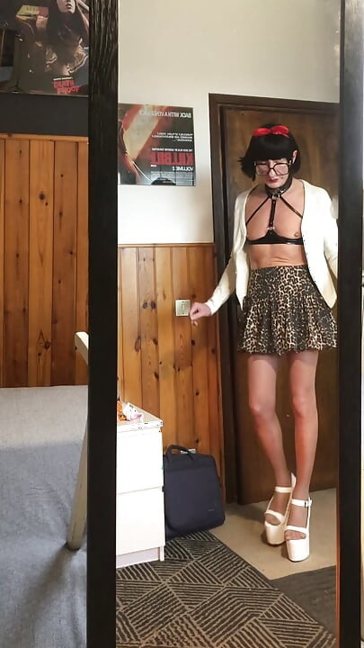 Walking in the New White High Heels Shoes