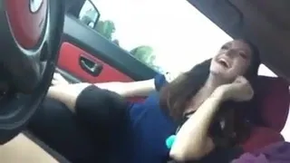 lesbian fun in car