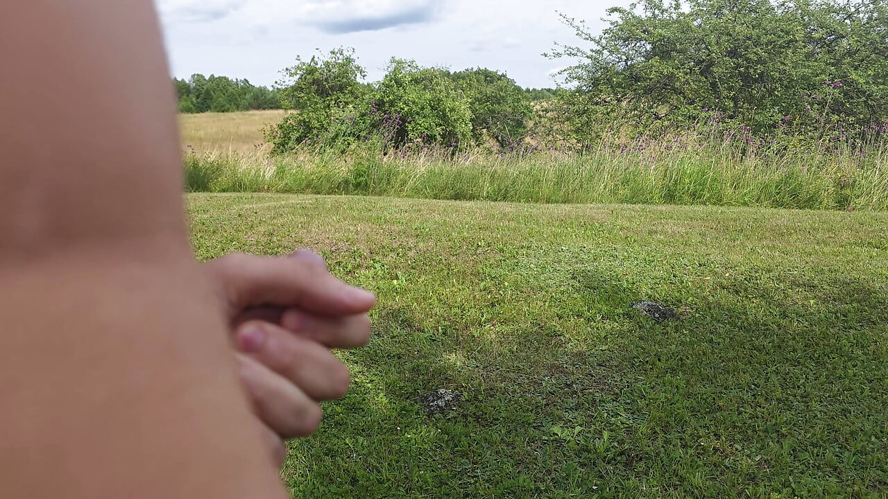 Peeing outside with an erection