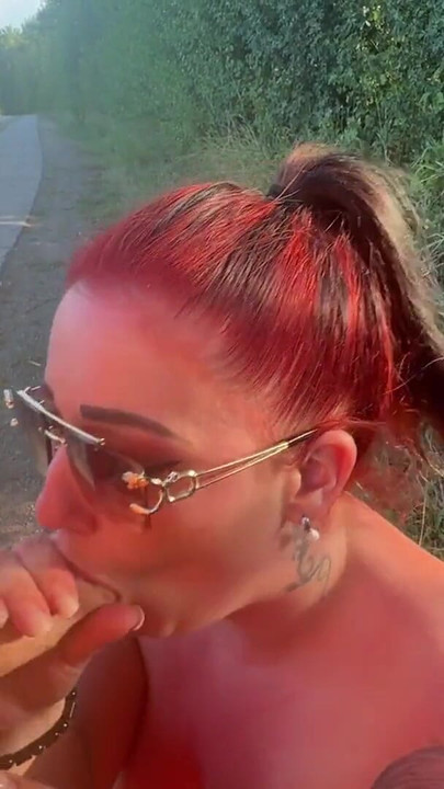 Must-see moment from "Outdoor blowjob in the middle of the WAY"