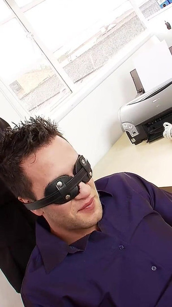 Emotional moment from "Femdom FFM Threesome Sex for Big Dick Guy by two Sexy Girls in Office"