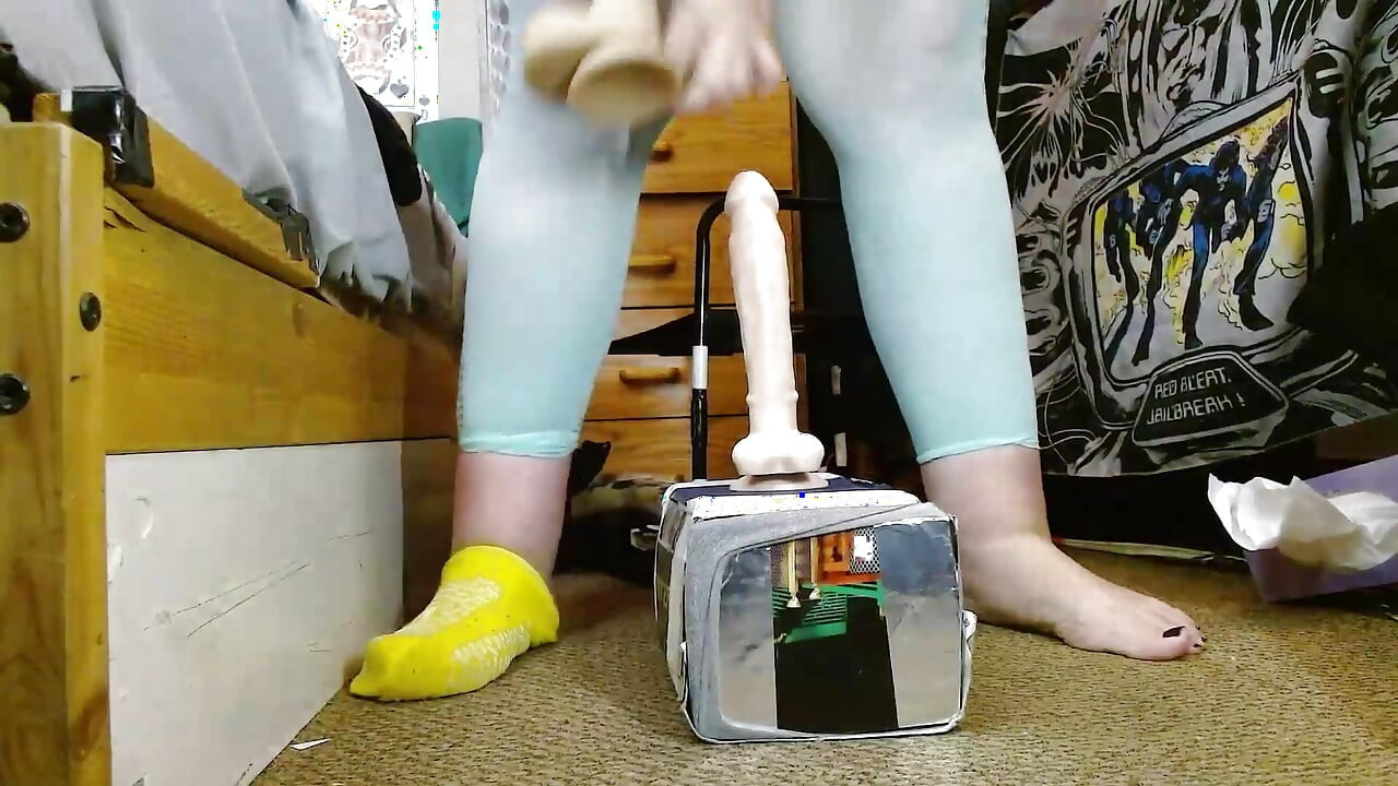 sissy sits on dildo then bends over