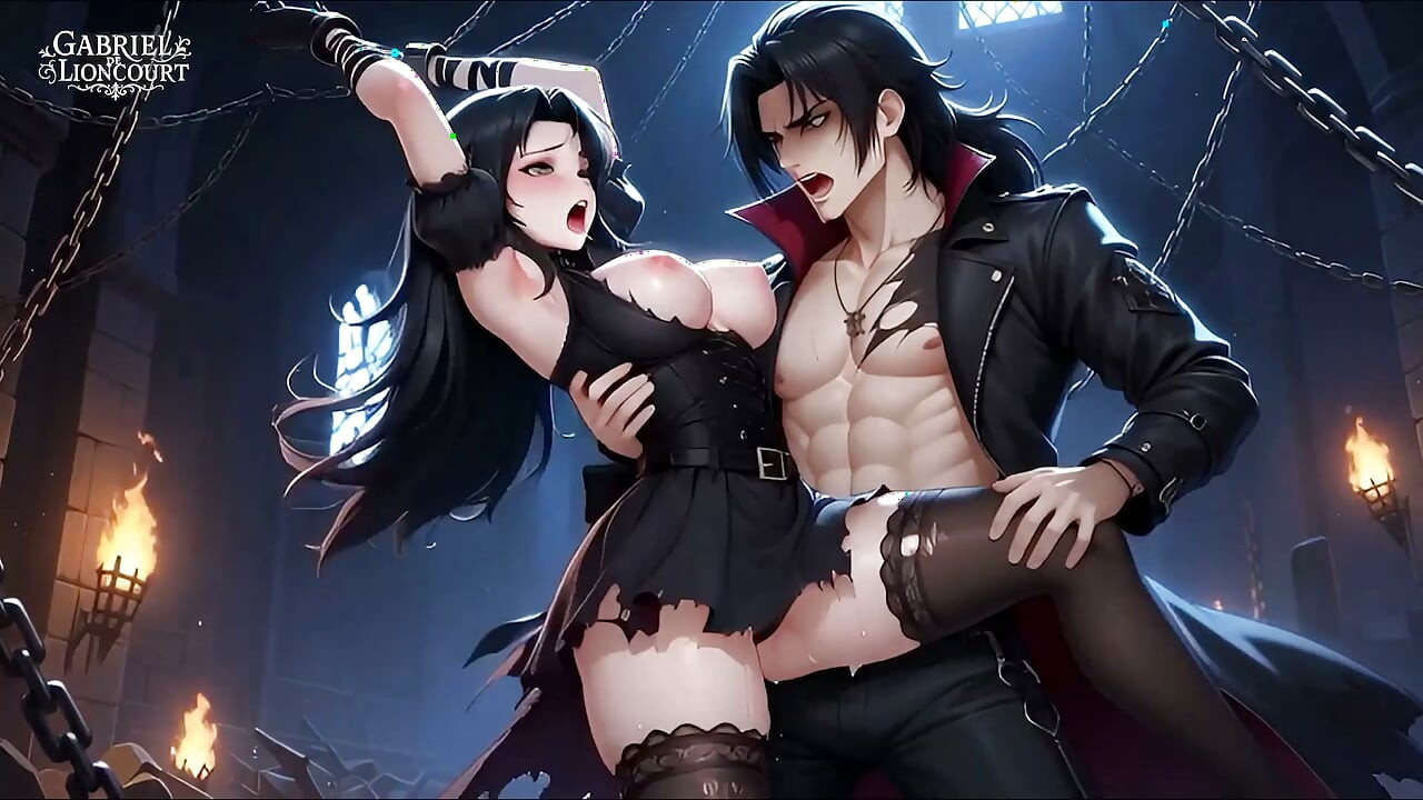 Goth Girl Bound by Vampire Lord - BDSM Monster Hentai