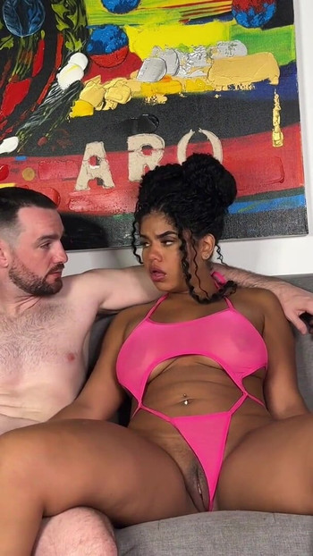 Captivating moment from "Curly Hair Stepdaughter Squirting on Stepdad's Big White Dick"