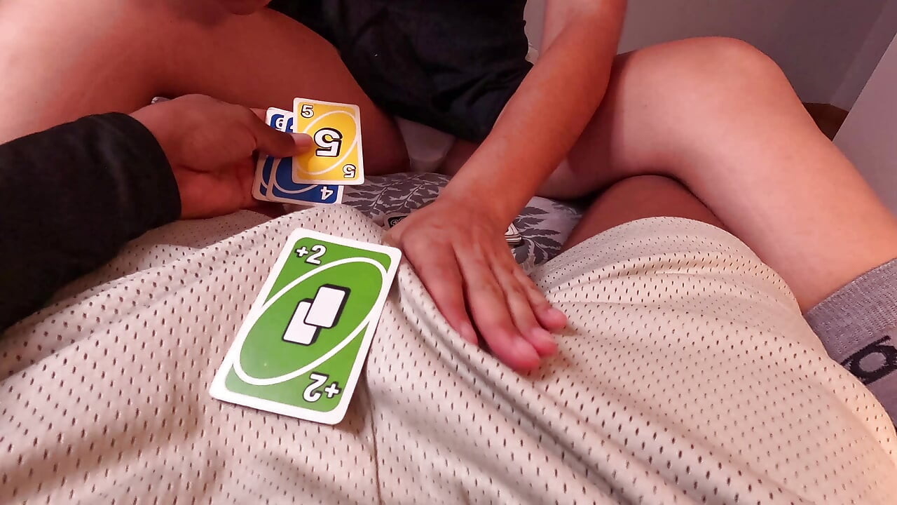 Playing a new card game with my stepsister.... it gets out of control!