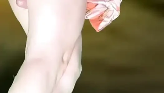 Big Cucumber Plug in My Sweet Big Booty Ass Spanking Dildoing