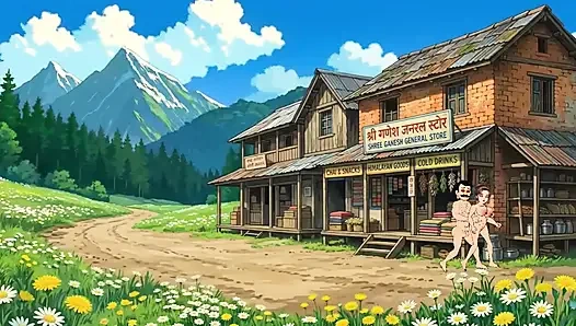 Cartoon video of Swati and shopkeeper Ramu's funny sex. Big cock fucking.