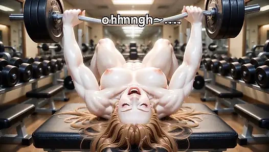 3D Muscular Mature Woman Heavy Squats & Ass Workout - Classic Gym Tease