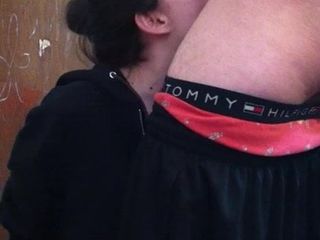 Nasty whore gets throat fucked by the dick she learned it on