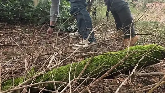 Real amateur Milf wife in the woods.