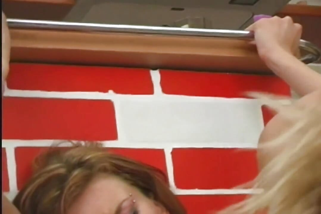 Hot Young Blondie and Red Hair with Big Tits Play with a Big Dildo