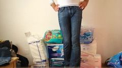 crossdresser in tight low waist girls jeans