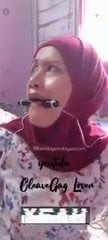 Cleavage, gagged, hogtied, hijab