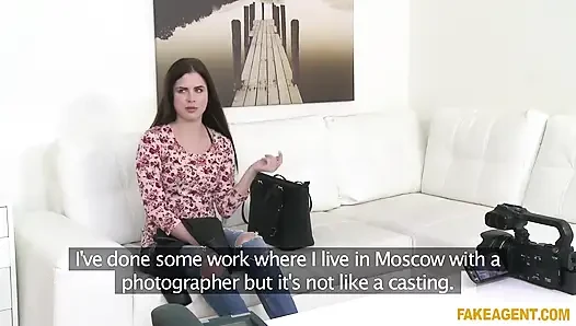 Fake Agent - Cassie Fire Gets Her Pussy Licked Indoors Before a Rough Doggystyle Facial Finish