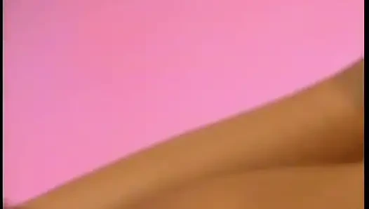 Busty Latin hottie caress her pussy in red blue illumination